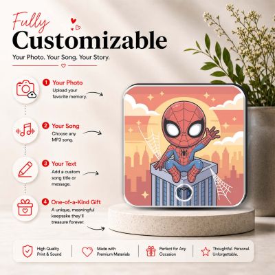 Musical Fridge Magnet Superhero Ironman Theme Magnet with Playing Song Feature Home Decoration Birthday Return Gift